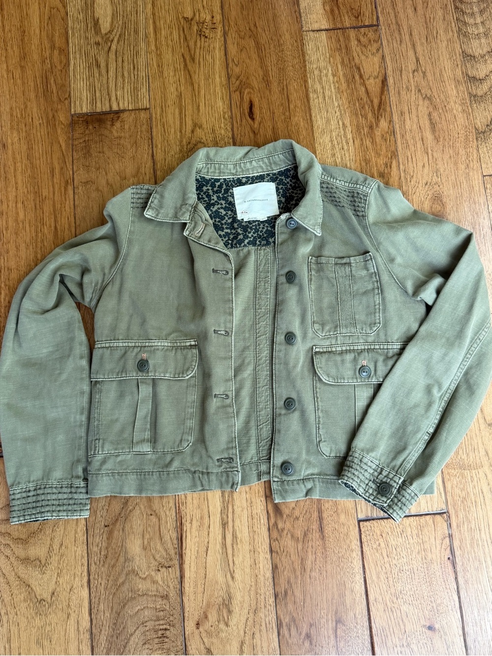 Anthropologie green cargo jacket